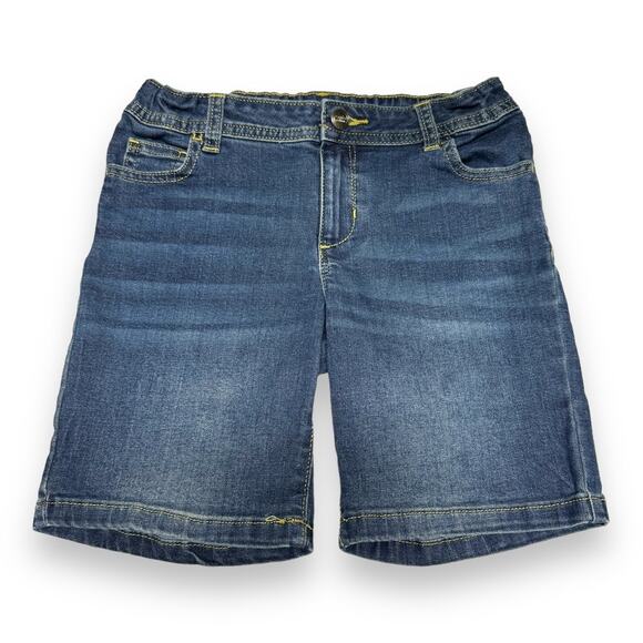 Wonder Nation Girls Shorts Sz 10 Denim Longer Length Dark Blue Jean Adjustable - Picture 3 of 7